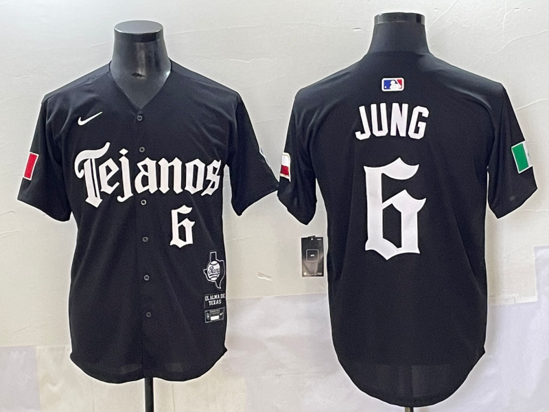 Men's Texas Rangers Josh Jung #6 Black Jersey